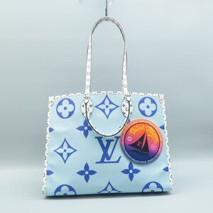Louis Vuitton Onthego Blue Monogram Canvas Satchel